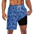 thumbnail image 1 of Aideaone Men's Swim Trunks with Compression Liner 9" Quick Dry Board Shorts Swimsuit Swimwear Bathing Suit, 1 of 6