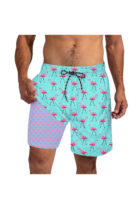 Men's Swim Trunks with Compression Liner 9" Quick Dry Board Shorts Swimsuit Swimwear Bathing Suit