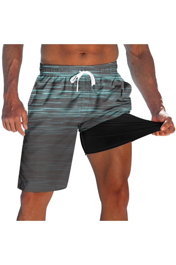 Men's Swim Trunks with Compression Liner 9" Quick Dry Board Shorts Swimsuit Swimwear Bathing Suit