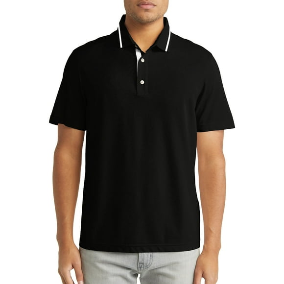 Lollipie Men's Casual Polo Shirt Short Sleeve Breathable Stretch Classic Fit Business Collared Shirts