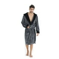thumbnail image 1 of Lollipie Mens Plush Fleece Hooded Robe, Long Warm Shawl Collar Bathrobe with Pockets, 1 of 8
