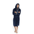 thumbnail image 1 of Lollipie Mens Plush Fleece Hooded Robe, Long Warm Shawl Collar Bathrobe with Pockets, 1 of 9