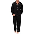 thumbnail image 1 of Aideaone 2 Piece Men's Pajamas Set Button Down Sleepwear Long Sleeve Pjs Set Soft Loungewear with Pockets Size M-XXL, 1 of 7