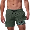 thumbnail image 1 of Lollipie Mens Swim Trunks with Compression Liner 5.5" Inseam Quick Dry Bathing Suit Lightweight Swimming Shorts Bathing Trunks Swimwear Board Shorts, 1 of 8