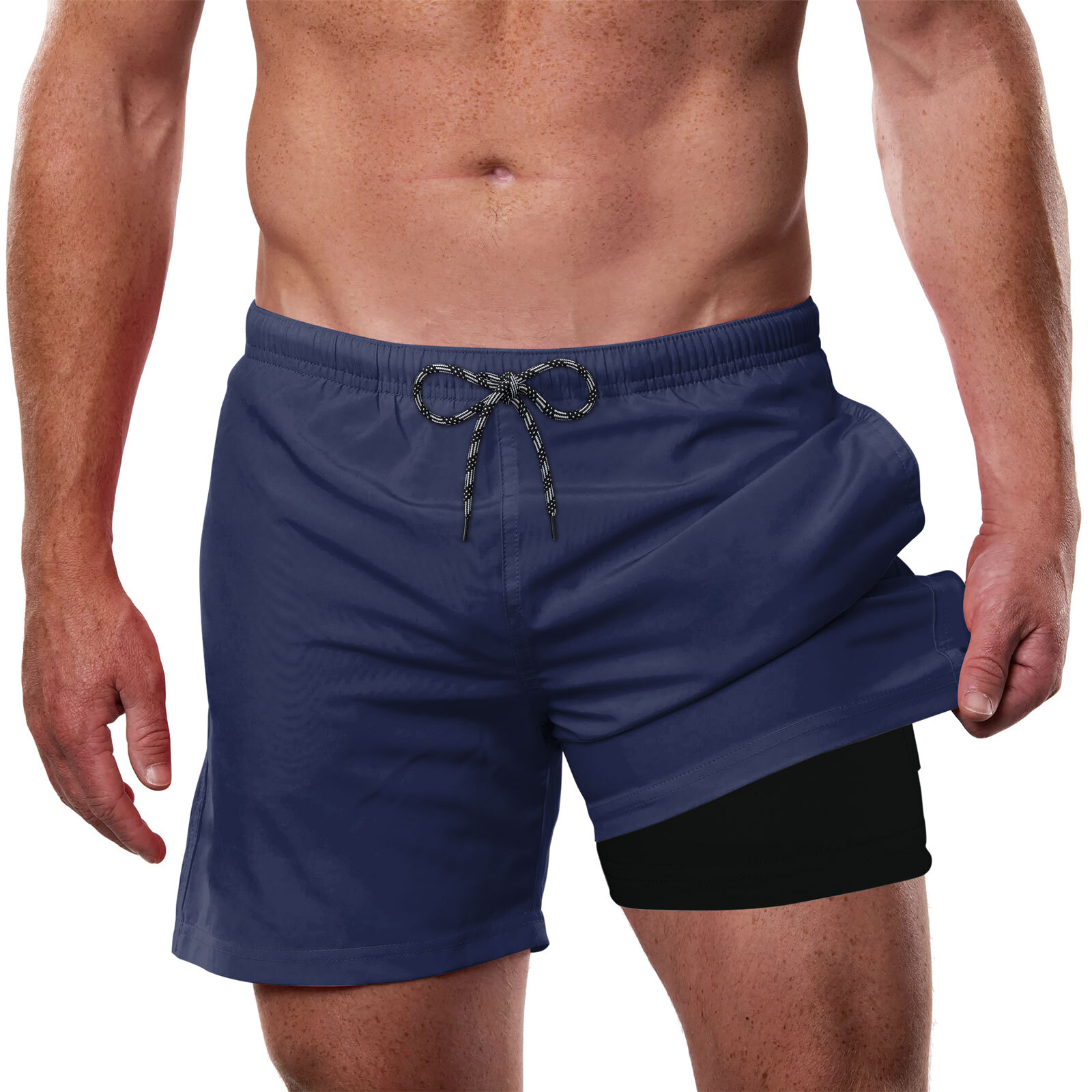 Lollipie Mens Swim Trunks With Compression Liner Quick Dry 5 Stretch Beach Shorts With Pockets 3367