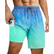Aideaone Mens Swimming Trunks with Compression Liner Swim Shorts 7 inch Quick Dry Bathing Suit Anti Chafe Boardshorts