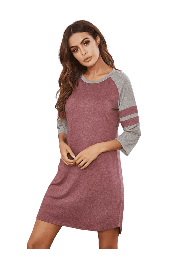Nightgown for Women Short Sleeve Night Shirts Sleepwear for Sleeping Pullover Nightgown Soft Nightdress S-XXL