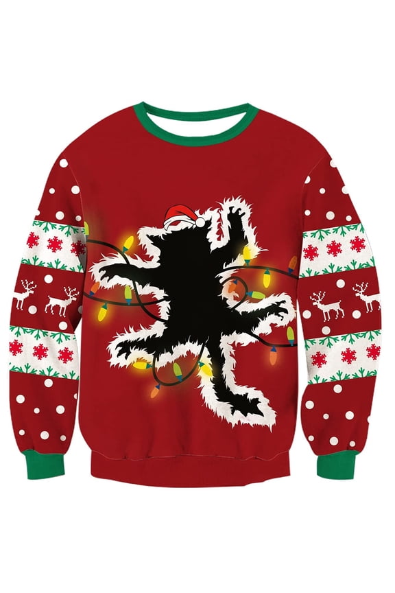 Ugly Christmas Light up Sweater for Men/Women with Multi-Colored Led Flashing Lights Knitted Sweater