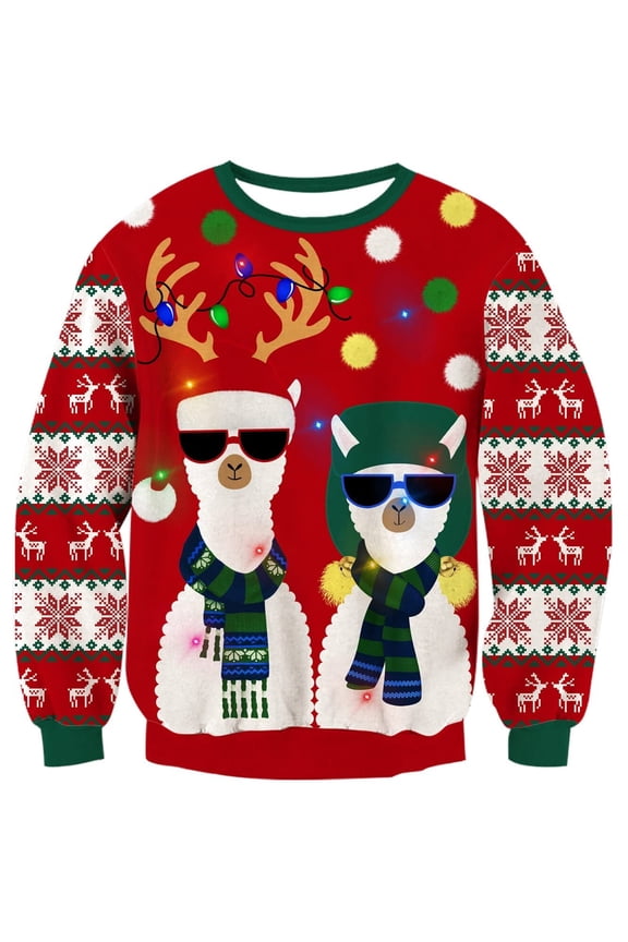 Ugly Christmas Light up Sweater for Men/Women with Multi-Colored Led Flashing Lights Knitted Sweater