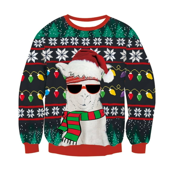Lollipie Mens Ugly Christmas Sweaters Soft Graphic Pullover Long Sleeve Knitted Sweaters for Christmas Party & Holiday Sweater