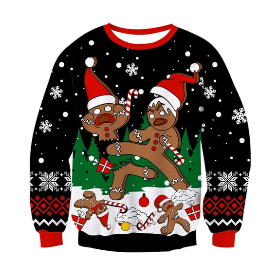 Lollipie Mens Ugly Christmas Sweaters Soft Graphic Pullover Long Sleeve Knitted Sweaters for Christmas Party & Holiday Sweater