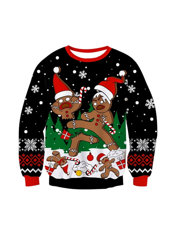 Mens Ugly Christmas Sweaters Soft Graphic Pullover Long Sleeve Knitted Sweaters for Christmas Party & Holiday Sweater