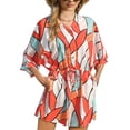thumbnail image 1 of Lollipie Womens Romper V Neck Batwing Sleeve Casual Allover Print Outfits Loose Short One Piece Jumpsuits with Pockets Short Sleeves Jumpsuits Wide leg Outfit, 1 of 9