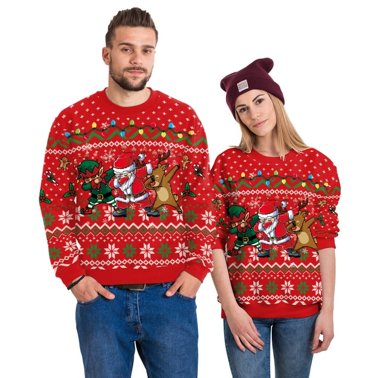 Ugly Christmass Rudolf Pattern Crewneck Pullover Sweatshirt Ugly Christmass Rudolf Pattern Crewneck Pullover Sweatshirt
