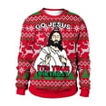 thumbnail image 1 of Lollipie Women's Ugly Christmas Sweatshirt Crewneck Long Sleeve Santa Elf Reindeer Graphic Print Pullover Hoodies Red, 1 of 5