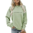 thumbnail image 1 of Lollipie Womens Crewneck Sweatshirt Mama Letter Print Long Sleeve Loose Fashion Pullover Top, 1 of 3