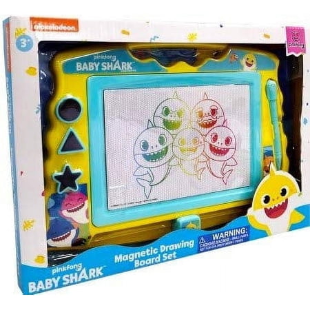 Lollipop Baby Shark Magnetic Drawing Board with Stylus and 3 Stamps