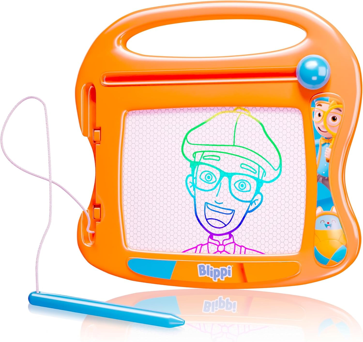 Lollipop Blippi Magnetic Travel Sketcher - A Portable Drawing Pad for Kids, Complete with Magnetic Pen and Eraser Knob Great Blippi Toys for Girls and Boys