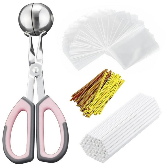 YanJici Lollipop Cake Pop Kit, Including 100 Cake Pop Sticks, 100 Cake Pop Bags, 100 Twist Ties, 1 Cake Pop Mold, Cake Pop Maker for Lollipop, Candy