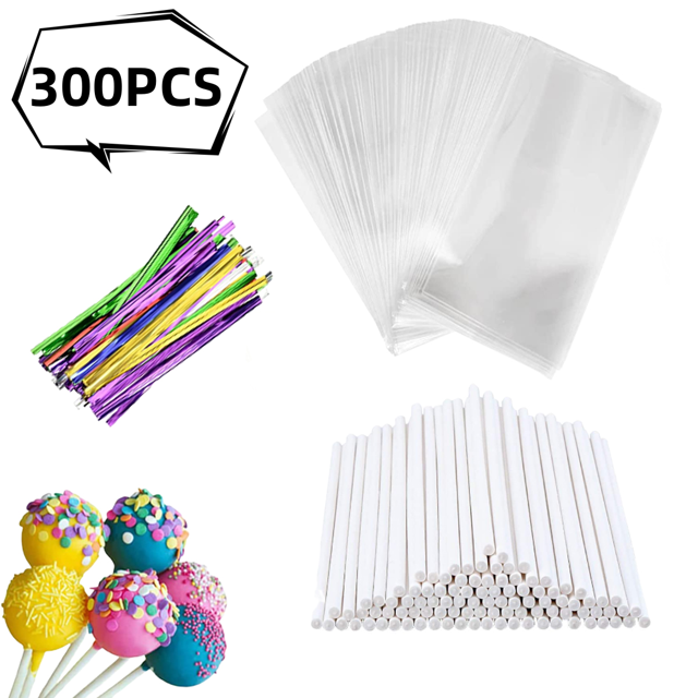 Walmart Lollipop Cake Pop Treat Bag Set, Reusable Baking Supplies, 300