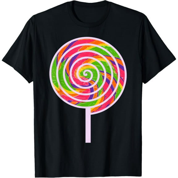 Lollipop Costume Cute Easy Halloween Rainbow Candy Dress-up T-Shirt