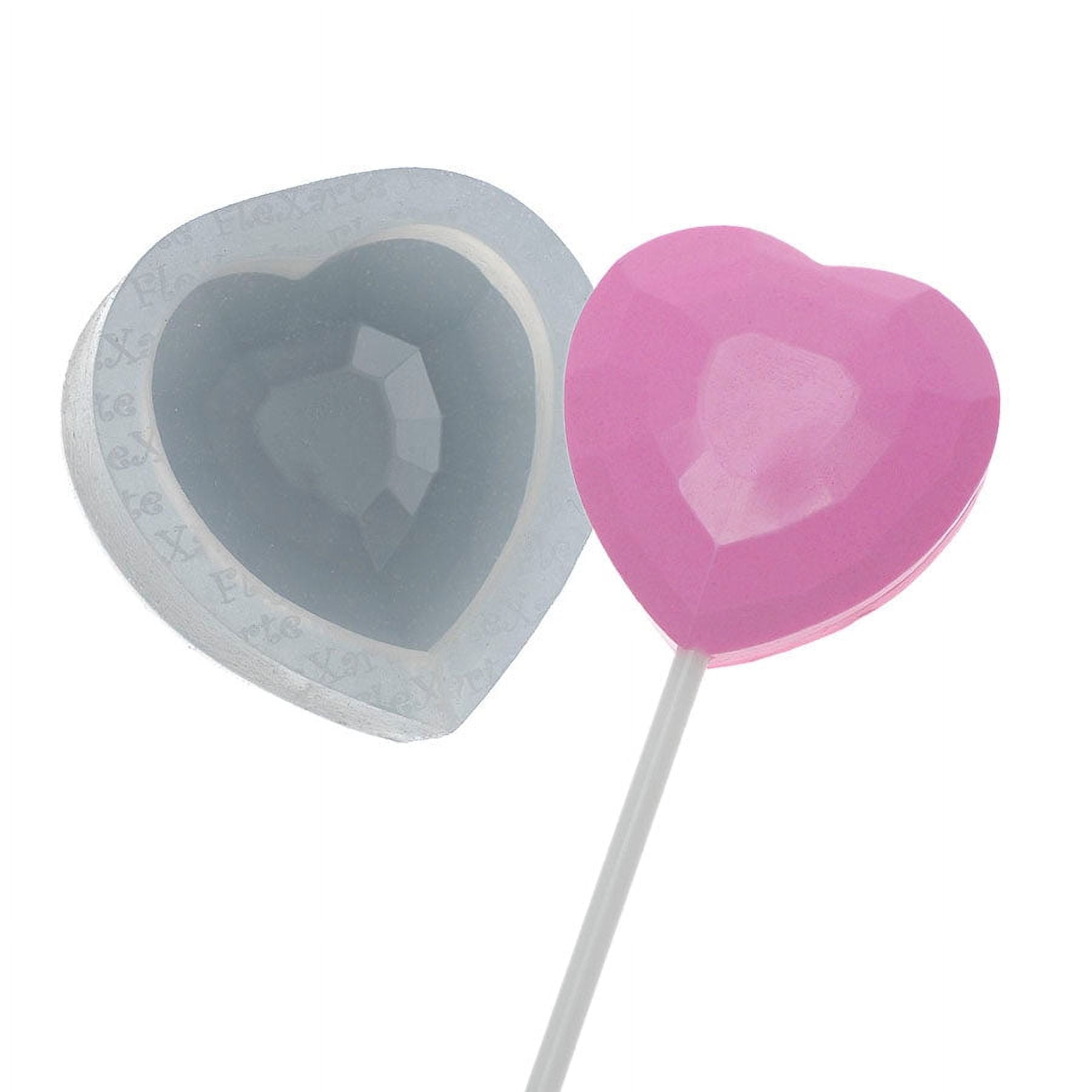 Lollipop Faceted Heart Lollipop making Silicone Mold Isomalt