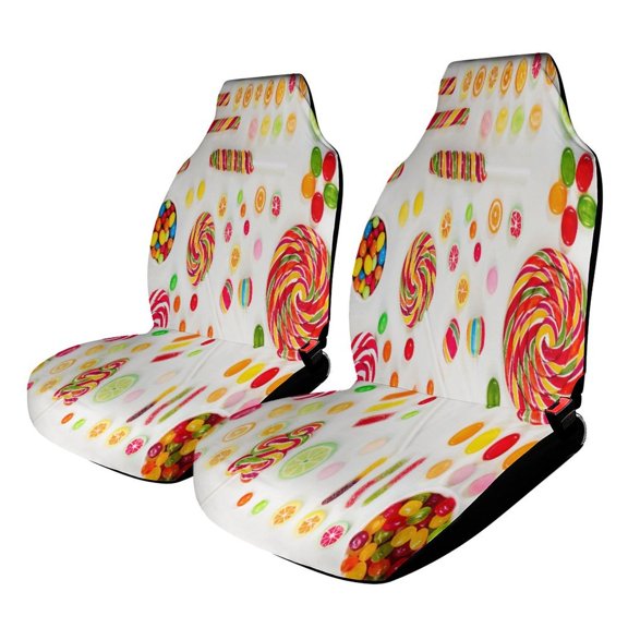 Lollipop Food Candy Car Seat Covers Front Seats Universal Fit for Cars SUV Truck Auto Interior Accessories