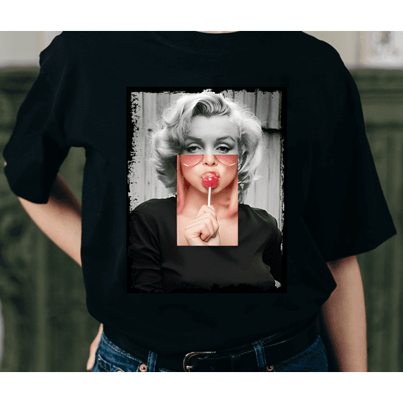 Lollipop Marilyn Monroe Vintage T-Shirt, Lollipop Shirt, Monroe Tribute Shirt, Marilyn Monroe For Fans