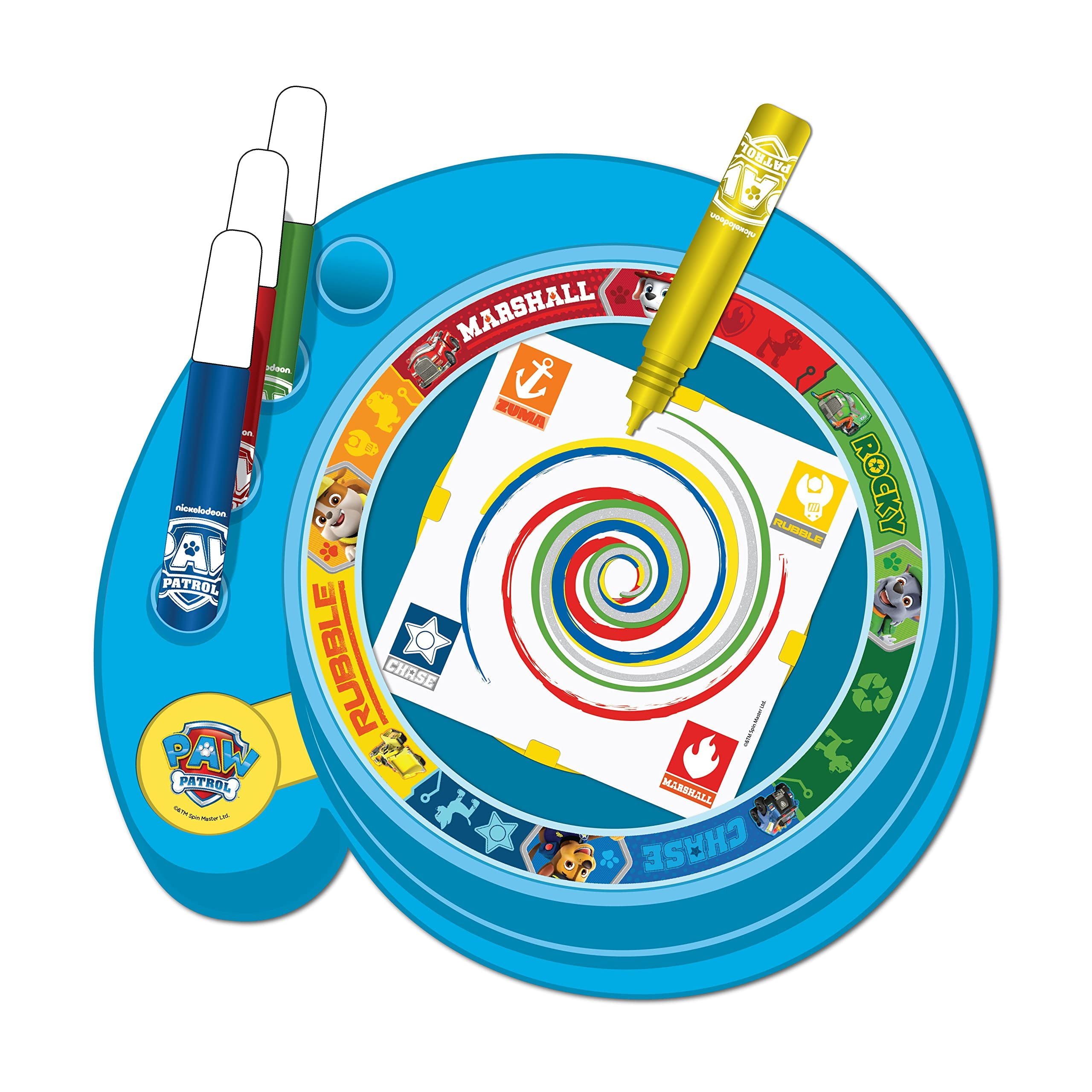 Lollipop Paw Patrol Spin Art for Kids Paper Spinning Machine Paint Spinner Station Spiral Arts Kit with Frame Blue