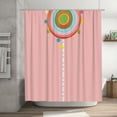 thumbnail image 1 of Lollipop Pink Shower Curtain 72X72In For Bathroom, Waterproof Fabric Quick Dry Soft Decoration Set, 1 of 5
