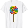 thumbnail image 1 of Lollipop Rainbow Sucker Candy Halloween Costume Lazy Gift T-ShirtMen's and women's pure cotton short-sleeved shirts, 1 of 7