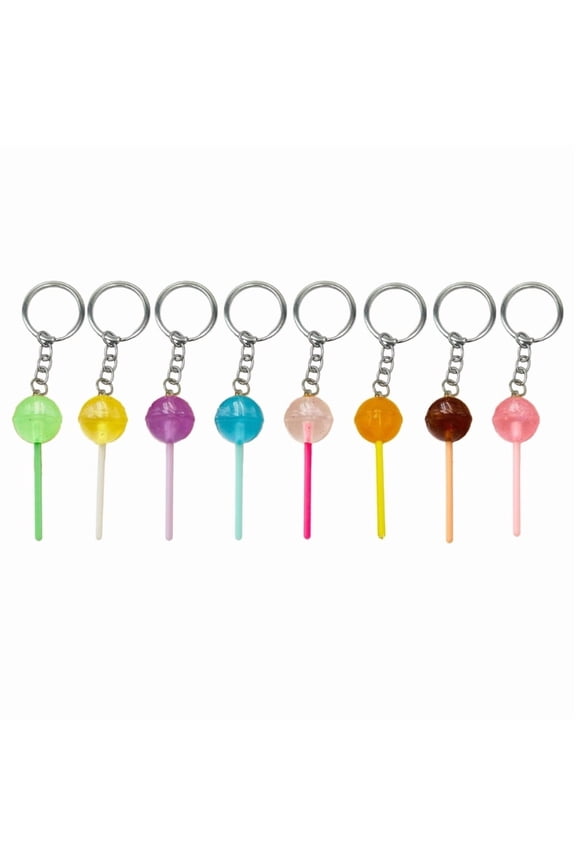 Lollipop Shaped Keychain Ornament Luminous Candy Pendant Key Chains Fashionable Decorations for Phones Car Keys Bags