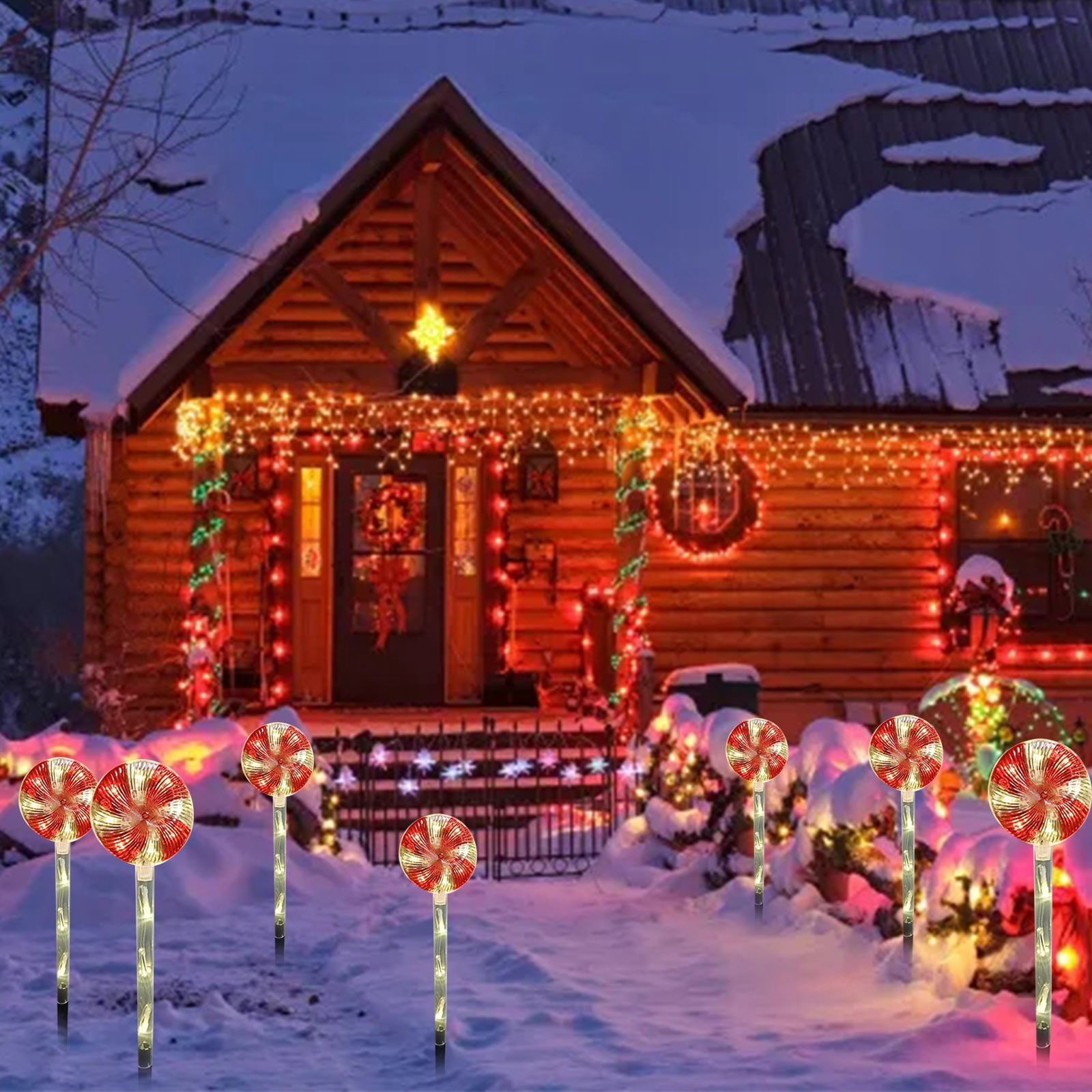 Lollipop Solar Christmas Lights Outdoor 4 Pack LED Christmas Decor Lollipop Solar Christmas Lights Outdoor 4 Pack LED Christmas Decor