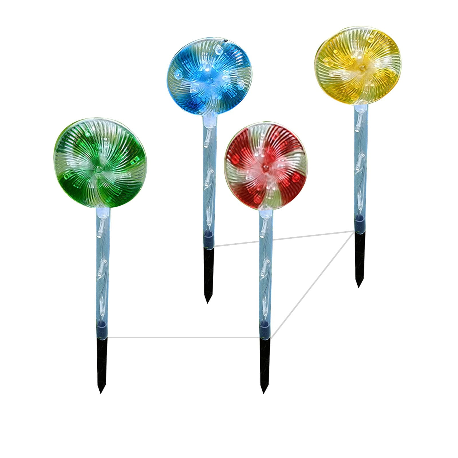 Lollipop Solar Christmas Lights Outdoor 4 Pack LED Christmas Decor