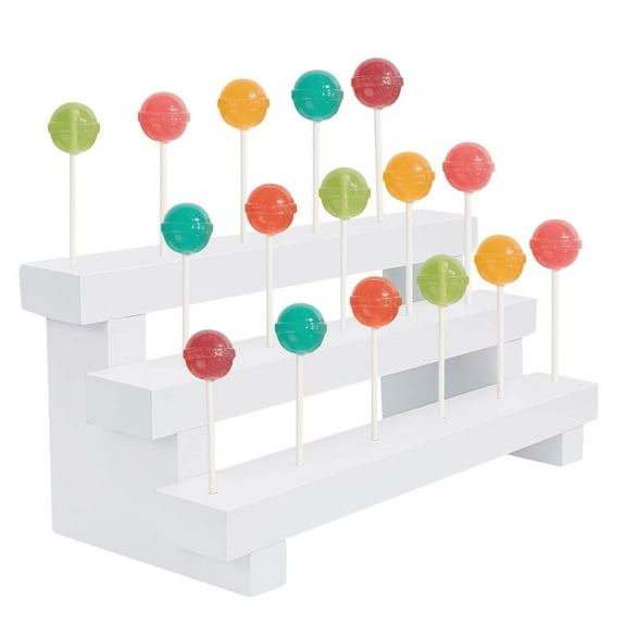 Lollipop Stand Cake Pop Stand Display Riser 3 Tier Wood Lollipop Holder 17 Hole Sucker Stand for Wedding Birthday Party Dessert Table