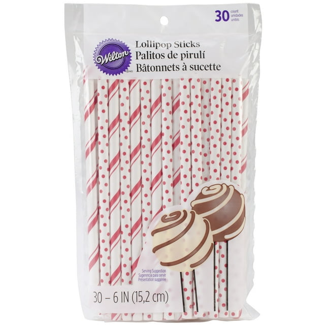 Lollipop Sticks 6" 30/Pkg-Red
