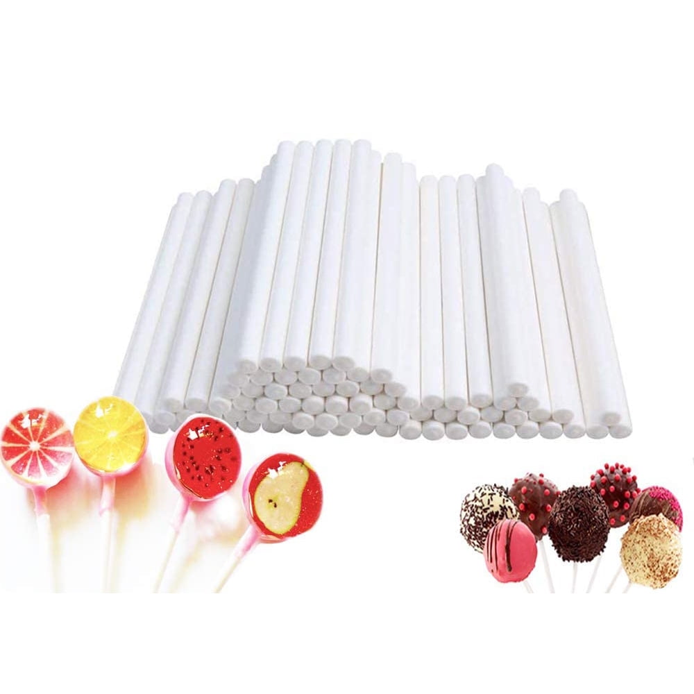  Cake Pop Sticks, 8 Paper Sticks for Cake Pops, Lollipops,  Candy Apples, 100/Pack, Bake Shop Supply: Home & Kitchen