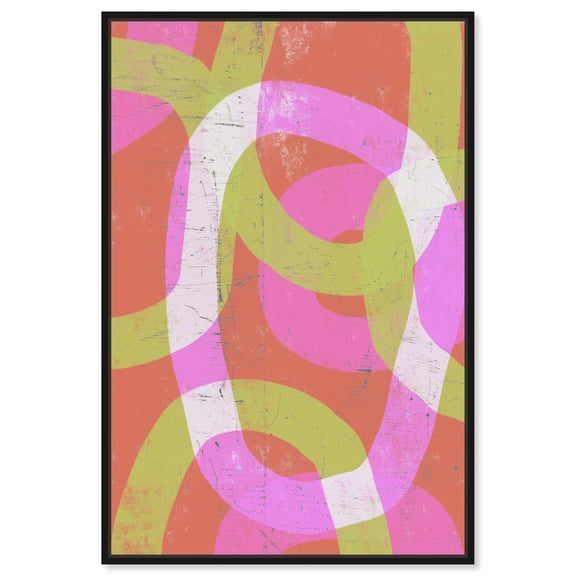 Lollipop Sunset Modern Abstract Geometric Canvas Wall Art by Art Remedy, Black Floater Frame, 10"x15"