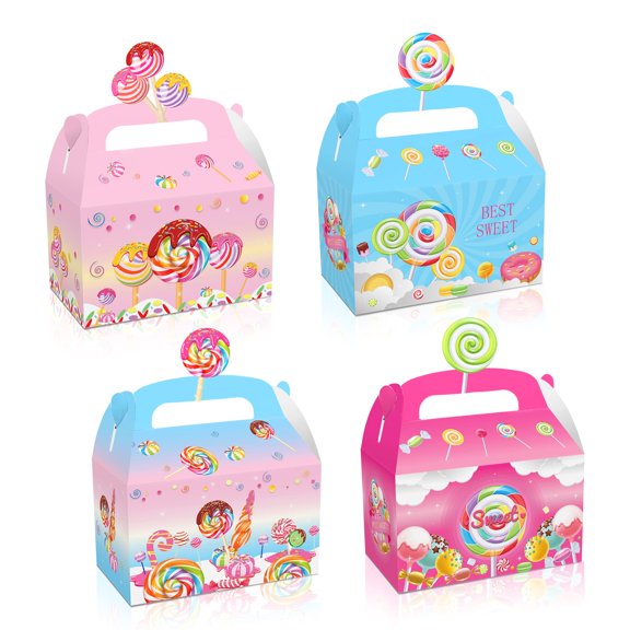 Lollipop Theme Candy Party Favor Boxes 24 Pack 350g Cardboard Gift Boxes for Birthday Party Decor