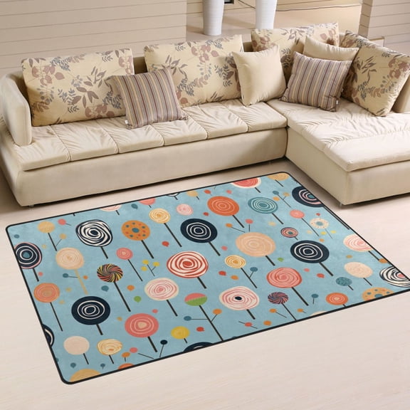 Lollipops Area Rug Washable Floor Carpet Mat 60 x 39 inch for Bedroom Living Room Kids Room Home Decor