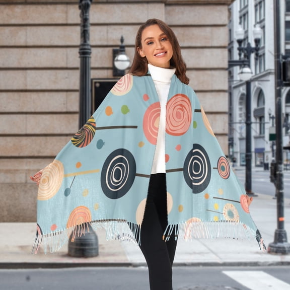 Lollipops Winter Scarf for Women Fashion Warm Long Soft Blanket Scarves Gifts