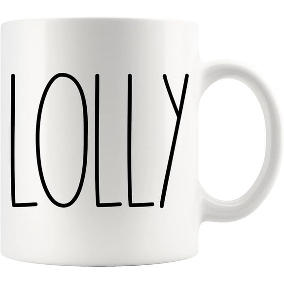Lolly Coffee Mug | Rae Dunn Inspired Style Birthday - Merry Christmas Mother Day Family Present For The Best Ever Cup 11oz RTCLYJSJEX-11oz White