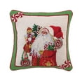 thumbnail image 1 of Lolly Jolly Santa Christmas Needlepoint Throw Pillow by Designer Lynn Haney - 12" x 12", 1 of 2