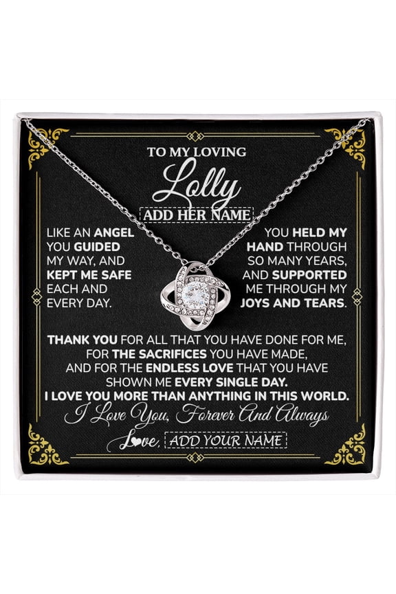Lolly Without You Necklace, White Love Knot Necklace