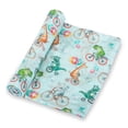 thumbnail image 1 of LollyBanks Baby Blanket, 100% Cotton Muslin Swaddle for Baby Boys and Girls, Soft and Breathable 47 x 47 Inches Receiving Blanket, Lightweight Newborn Swaddle Blankets, Registry (Animal Bike Print), 1 of 6