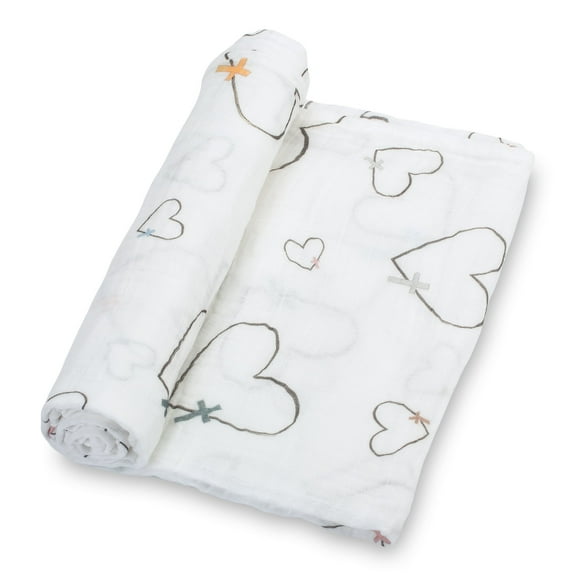 LollyBanks Baby Christian Muslin Swaddle Blanket -The Love of Christ-100% Muslin Cotton, 47"x47", 1 Pack