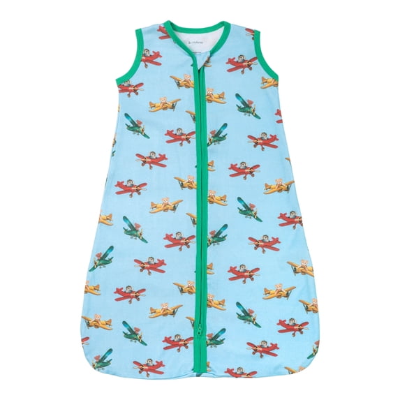 LollyBanks 0.5 TOG Cotton Toddler Sleep Sack, 2-Way Zipper, Wearable Blanket,Plane Bear Print