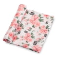 thumbnail image 1 of LollyBanks Muslin Swaddle Blankets for Girls, Large 47 x 47 Inches Soft Swaddles for Newborns, 100% Cotton Breathable and Lightweight Baby Blanket, Baby Essentials, Registry (Pink Peony Print), 1 of 6