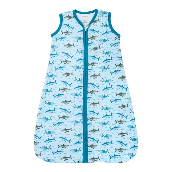 LollyBanks 0.5 TOG Cotton Baby Sleep Sack, 2-Way Zipper, Wearable Blanket, Shark Print