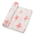 thumbnail image 1 of LollyBanks Ballet Swaddle Blanket 100% Muslin Cotton; 47 x 47 inches Soft Breathable Muslin Baby Swaddles for Girls, Baby Care Essentials, Registry and Gift, 1 of 6